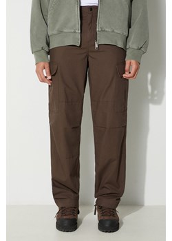 Carhartt WIP spodnie bawełniane Regular Cargo Pant kolor brązowy proste I032467.BV02 ze sklepu PRM w kategorii Spodnie męskie - zdjęcie 166070496