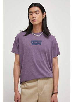 Levi&apos;s t-shirt męski kolor fioletowy z nadrukiem ze sklepu ANSWEAR.com w kategorii T-shirty męskie - zdjęcie 166074289