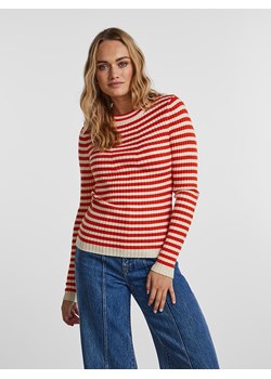 Pieces Sweter w kolorze beżowo-czerwonym ze sklepu Limango Polska w kategorii Swetry damskie - zdjęcie 166077777