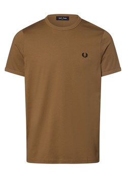 Fred Perry T-shirt męski Mężczyźni Bawełna brązowy jednolity ze sklepu vangraaf w kategorii T-shirty męskie - zdjęcie 166083518