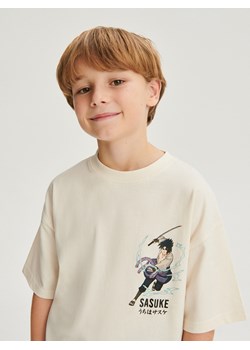 Reserved - T-shirt Naruto - złamana biel ze sklepu Reserved w kategorii T-shirty chłopięce - zdjęcie 166091667