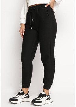 Czarne Bawełniane Spodnie Dresowe Olidira ze sklepu Born2be Odzież w kategorii Spodnie damskie - zdjęcie 166092256