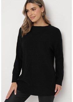 Czarny Sweter z Rozcięciami Belicanto ze sklepu Born2be Odzież w kategorii Swetry damskie - zdjęcie 166092336