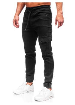 Czarne spodnie jeansowe joggery bojówki męskie Denley 8127 ze sklepu Denley w kategorii Spodnie męskie - zdjęcie 166112479