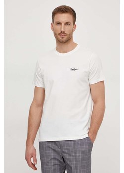 Pepe Jeans t-shirt bawełniany CHASE męski kolor beżowy z nadrukiem ze sklepu ANSWEAR.com w kategorii T-shirty męskie - zdjęcie 166114866