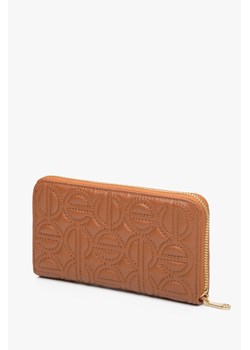 Estro: Duży brązowy portfel damski zasuwany ze skóry naturalnej ze sklepu Estro w kategorii Portfele damskie - zdjęcie 166116166
