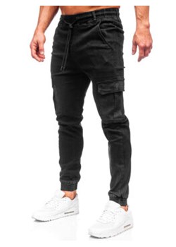 Czarne spodnie jeansowe joggery bojówki męskie Denley 8128 ze sklepu Denley w kategorii Spodnie męskie - zdjęcie 166123056