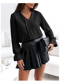 Elegancka bluzka z zakładkami - ELONA - czarna ze sklepu magmac.pl w kategorii Bluzki damskie - zdjęcie 166124828