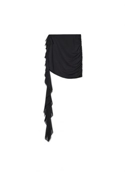 Cropp - Czarna spódniczka mini z falbaną - czarny ze sklepu Cropp w kategorii Spódnice - zdjęcie 166125097