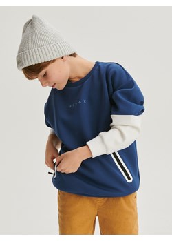Reserved - Bluza oversize z kieszeniami - niebieski ze sklepu Reserved w kategorii Bluzy chłopięce - zdjęcie 166138677