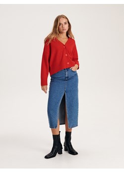 Reserved - Sweter na guziki - czerwony ze sklepu Reserved w kategorii Swetry damskie - zdjęcie 166138798