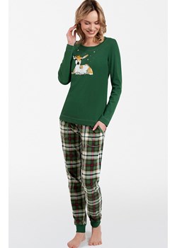 Bawełniana piżama damska świąteczna zielona Zonda, Kolor zielony, Rozmiar M, Italian Fashion ze sklepu Intymna w kategorii Piżamy damskie - zdjęcie 166139225