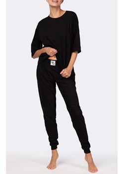 Piżama damska z krótkim rękawem czarna Homie, Kolor czarny, Rozmiar L, Mona ze sklepu Intymna w kategorii Piżamy damskie - zdjęcie 166139235