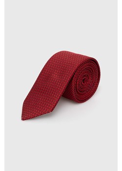HUGO krawat jedwabny kolor czerwony 50509025 ze sklepu ANSWEAR.com w kategorii Krawaty - zdjęcie 166141506
