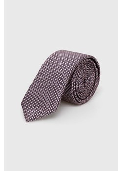 HUGO krawat jedwabny kolor różowy ze sklepu ANSWEAR.com w kategorii Krawaty - zdjęcie 166141508