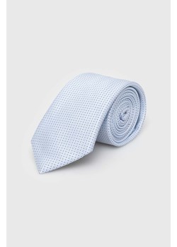 BOSS krawat jedwabny kolor niebieski ze sklepu ANSWEAR.com w kategorii Krawaty - zdjęcie 166141518