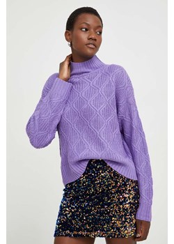 Answear Lab sweter damski kolor fioletowy z półgolfem ze sklepu ANSWEAR.com w kategorii Swetry damskie - zdjęcie 166141856