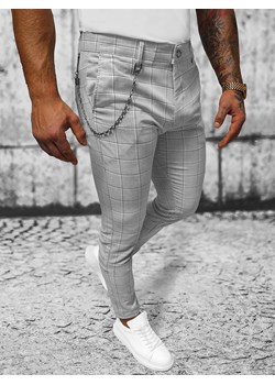 Spodnie męskie chino materiałowe szare OZONEE DJ/550172 ze sklepu ozonee.pl w kategorii Spodnie męskie - zdjęcie 166141975