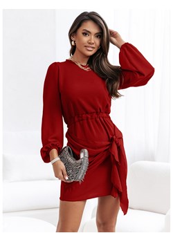 Elegancka sukienka z wiązaniem - DILLA - czerwona ze sklepu magmac.pl w kategorii Sukienki - zdjęcie 166143625