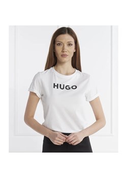 HUGO T-shirt | Slim Fit ze sklepu Gomez Fashion Store w kategorii Bluzki damskie - zdjęcie 166148599