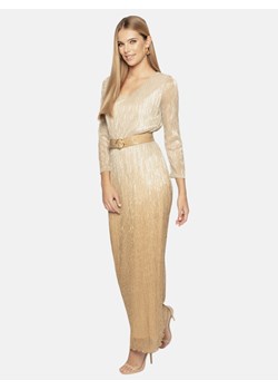 Elegancka połyskująca sukienka maxi z paskiem L’AF Arianna ze sklepu Eye For Fashion w kategorii Sukienki - zdjęcie 166151298