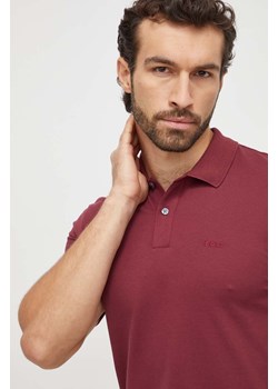 BOSS polo bawełniane kolor bordowy gładki 50468301 ze sklepu ANSWEAR.com w kategorii T-shirty męskie - zdjęcie 166151777