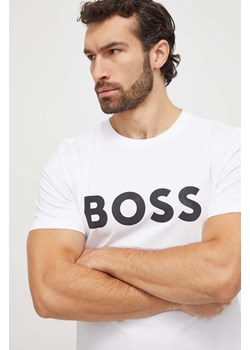 Boss Green t-shirt męski kolor biały z nadrukiem ze sklepu ANSWEAR.com w kategorii T-shirty męskie - zdjęcie 166152045