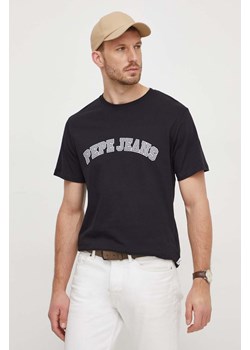 Pepe Jeans t-shirt bawełniany męski kolor czarny z nadrukiem ze sklepu ANSWEAR.com w kategorii T-shirty męskie - zdjęcie 166152248