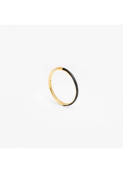 pierścionek z czarną emalią srebrny pozłacany ze sklepu ANIA KRUK w kategorii Pierścionki - zdjęcie 166155578