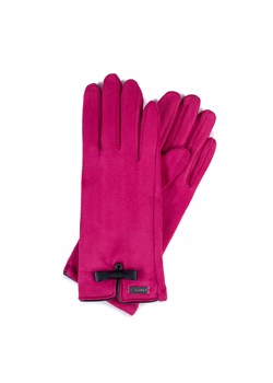 Damskie rękawiczki z kokardką różowe ze sklepu WITTCHEN w kategorii Rękawiczki damskie - zdjęcie 166156026