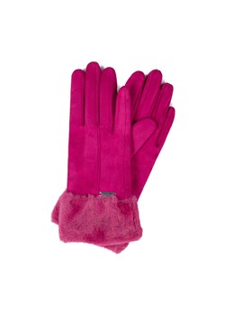 Damskie rękawiczki ze sztucznym futerkiem różowe ze sklepu WITTCHEN w kategorii Rękawiczki damskie - zdjęcie 166157637