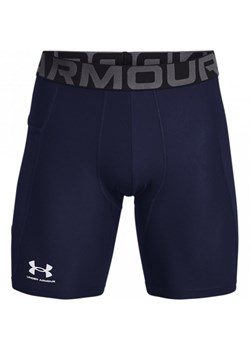 Męskie legginsy krótkie treningowe Under Armour UA HG Armour Shorts - granatowe ze sklepu Sportstylestory.com w kategorii Spodenki męskie - zdjęcie 166163009