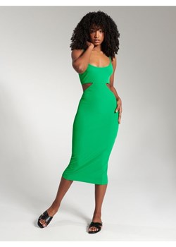 Sinsay - Sukienka midi na ramiączkach - zielony ze sklepu Sinsay w kategorii Sukienki - zdjęcie 166167098