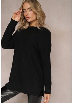 Czarny Sweter z Delikatnymi Rozcięciami Velloro ze sklepu Renee odzież w kategorii Swetry damskie - zdjęcie 166167356