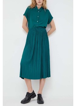 Samsoe Samsoe spódnica Uma kolor zielony midi rozkloszowana F18303206 ze sklepu ANSWEAR.com w kategorii Spódnice - zdjęcie 166173657