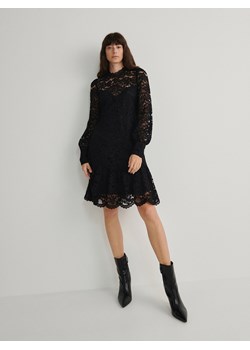 Reserved - Koronkowa sukienka mini - czarny ze sklepu Reserved w kategorii Sukienki - zdjęcie 166179308