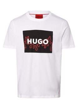 HUGO T-shirt męski Mężczyźni Bawełna biały nadruk ze sklepu vangraaf w kategorii T-shirty męskie - zdjęcie 166181366