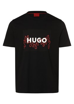 HUGO T-shirt męski Mężczyźni Bawełna czarny nadruk ze sklepu vangraaf w kategorii T-shirty męskie - zdjęcie 166181367