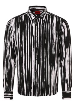 HUGO Koszula męska Mężczyźni Slim Fit wiskoza czarny wzorzysty ze sklepu vangraaf w kategorii Koszule męskie - zdjęcie 166181369