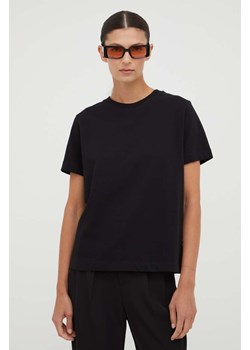 Samsoe Samsoe t-shirt bawełniany CAMINO kolor czarny F00012400 ze sklepu PRM w kategorii Bluzki damskie - zdjęcie 166191118