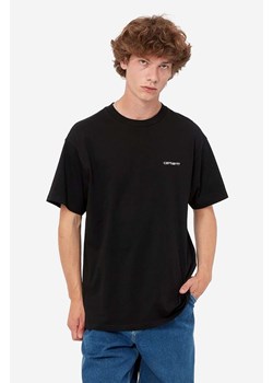 Carhartt WIP t-shirt bawełniany Script Embroidery kolor czarny gładki I030435-WHITE/BLAC ze sklepu PRM w kategorii T-shirty męskie - zdjęcie 166191158