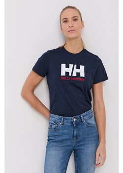 Helly Hansen T-shirt bawełniany kolor granatowy 34112-001 ze sklepu PRM w kategorii Bluzki damskie - zdjęcie 166191278