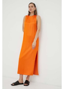 Samsoe Samsoe sukienka kolor pomarańczowy maxi prosta ze sklepu PRM w kategorii Sukienki - zdjęcie 166191358