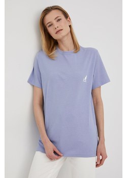 Kangol t-shirt bawełniany kolor fioletowy KLEU006.D-115 ze sklepu PRM w kategorii Bluzki damskie - zdjęcie 166191457