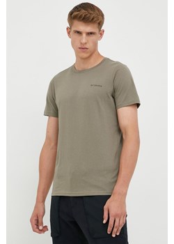 Columbia t-shirt bawełniany Rapid Ridge Back Graphic kolor zielony z nadrukiem ze sklepu PRM w kategorii T-shirty męskie - zdjęcie 166191475