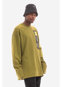 A-COLD-WALL* longsleeve bawełniany Relaxed Cubist LS T-shirt kolor zielony z nadrukiem ACWMTS098-MOSSGREEN ze sklepu PRM w kategorii T-shirty męskie - zdjęcie 166191767