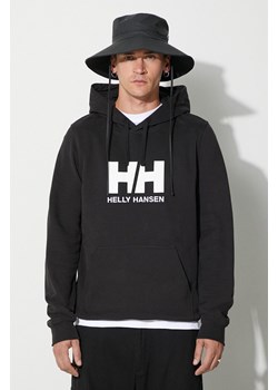 Helly Hansen bluza bawełniana HH LOGO HOODIE męska kolor czarny z kapturem z aplikacją 33977 ze sklepu PRM w kategorii Bluzy męskie - zdjęcie 166191788
