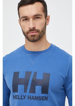 Helly Hansen bluza bawełniana męska kolor niebieski gładka 34000-597 ze sklepu PRM w kategorii Bluzy męskie - zdjęcie 166191845