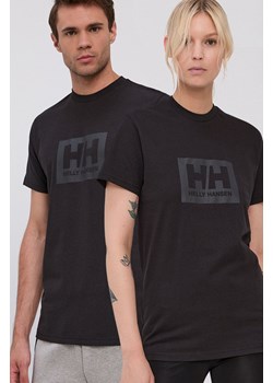 Helly Hansen t-shirt bawełniany kolor czarny z nadrukiem 53285-096 ze sklepu PRM w kategorii T-shirty męskie - zdjęcie 166191898