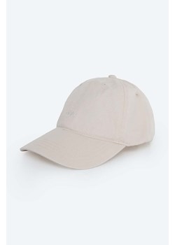 Wood Wood czapka z daszkiem bawełniana Low profile twill cap kolor beżowy gładka 12110804.7083 ze sklepu PRM w kategorii Czapki z daszkiem damskie - zdjęcie 166192206